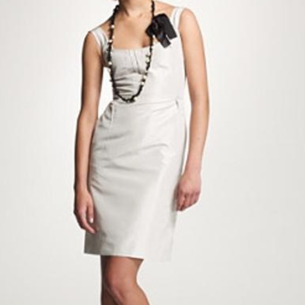 NWT J. Crew Silk Taffeta Clementine Dress Aqua Event Cocktail - Sz 8 - Picture 3 of 11